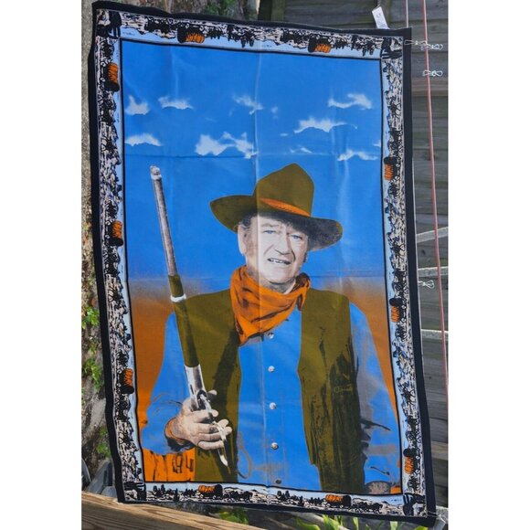 John Wayne Cowboy Western Tapestry Wall Hanging Art 53x35 Inch - Picture 7 of 10
